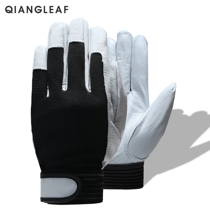 

QIANGLEAF Brand Hot Sale D Grade Leather Glove Work Gloves Wear-resistant Safety Working Gloves Men Mitten Free Shipping 508