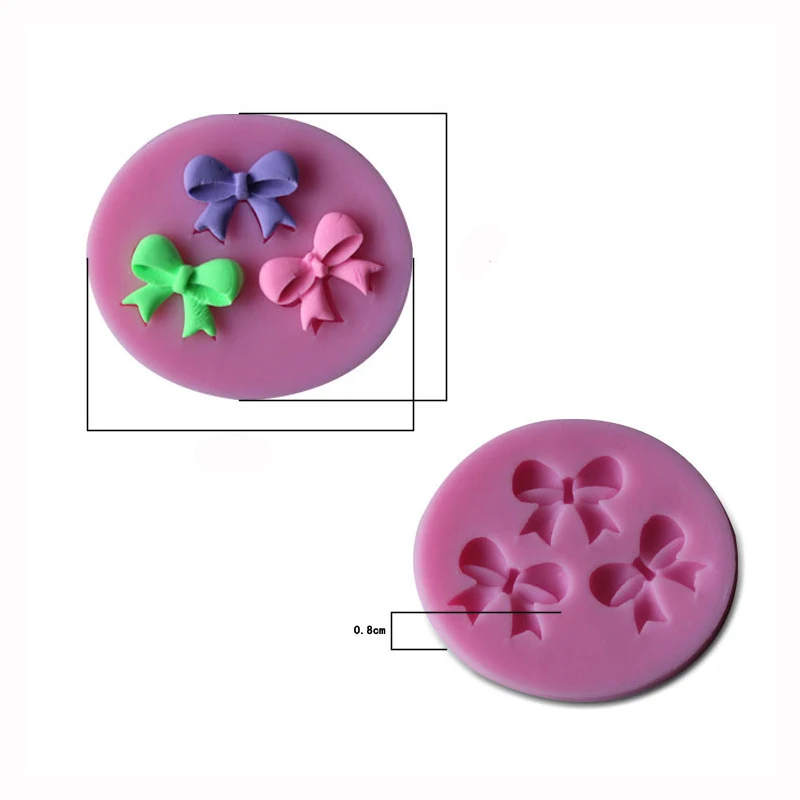 3D 3 предмета; бантик; формы силиконовая форма для выпечки торт сахарный поделка пресс-формы(Полимерная глина резиновое фальшивое мыло воск мастика помадка