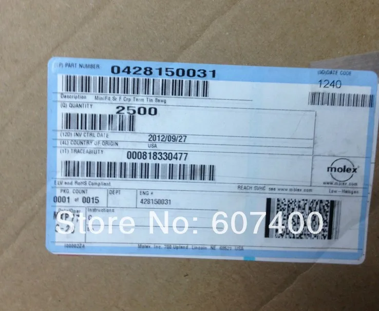 0428150031 CONN TERM FMLE 8AWG Олово обжимные TR 42815-0031 MOLEX Соединители Клеммы корпуса новые и оригинальные запчасти