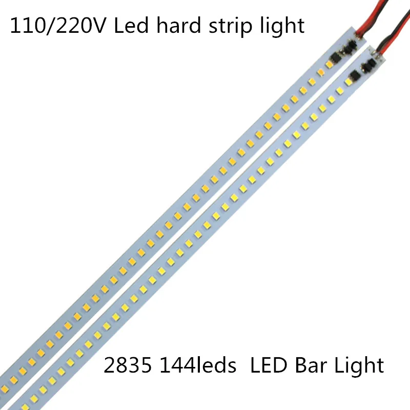 10 unids * 100 cm Super brillante dura luces bar luz AC 220 V 110 V 2835 168 LEDs de aluminio aleación Barra de luz led para el hogar gabinete Cocina