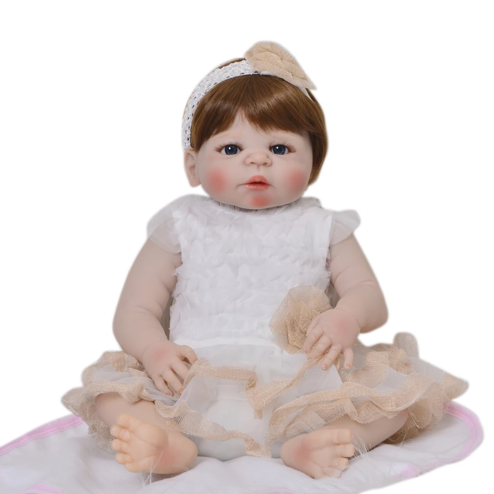 

Realistic 23'" Baby Reborn Doll Full Silicone Body Reborn Dolls Lifelike Kids Playmates Baby Toys Girl Christmas Gifts