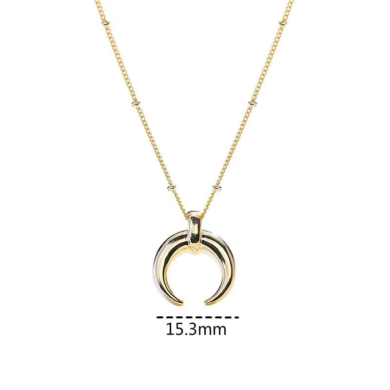 Новое поступление 925 пробы серебряные Простые ожерелья с кулонами в виде Луны для женщин Европейский стиль полумесяц массивное ожерелье