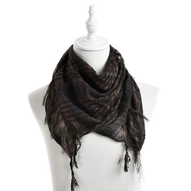 

1PC Unisex Women Men Checkered Arab Grid Neck Keffiyeh Palestine Scarf Wrap 100*100cm 5 Colors