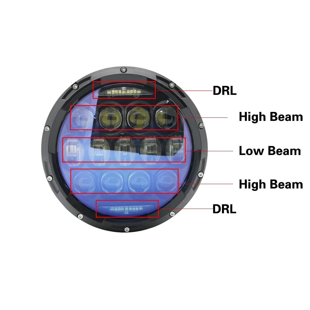 New Design For Land Rover 7 Inch Projector Daymaker Headlights Set with DRLAmber Turn Signal for Jeep Wrangler 97-2017 JK TJ LJ (20)