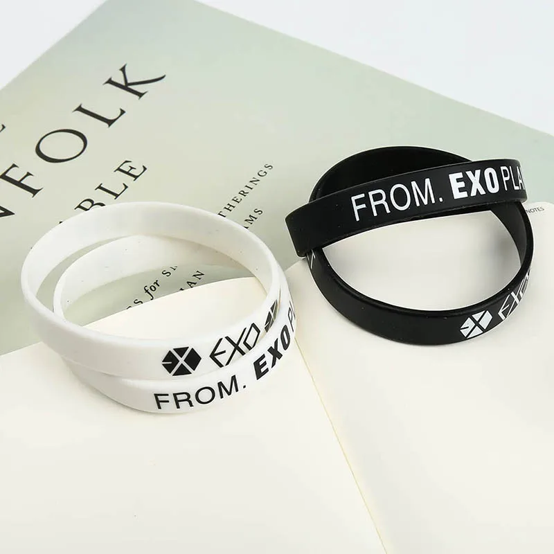 Альбом KPOP EXO браслеты с датой рождения спорт силиконовый браслет Дружба браслеты модные аксессуары для мужчин и женщин