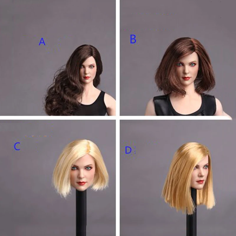 

Four Styles 1/6 GC006 European and American Female Head Sculpt with Brown Yellow Long Short Hair for 12 Inches Figures