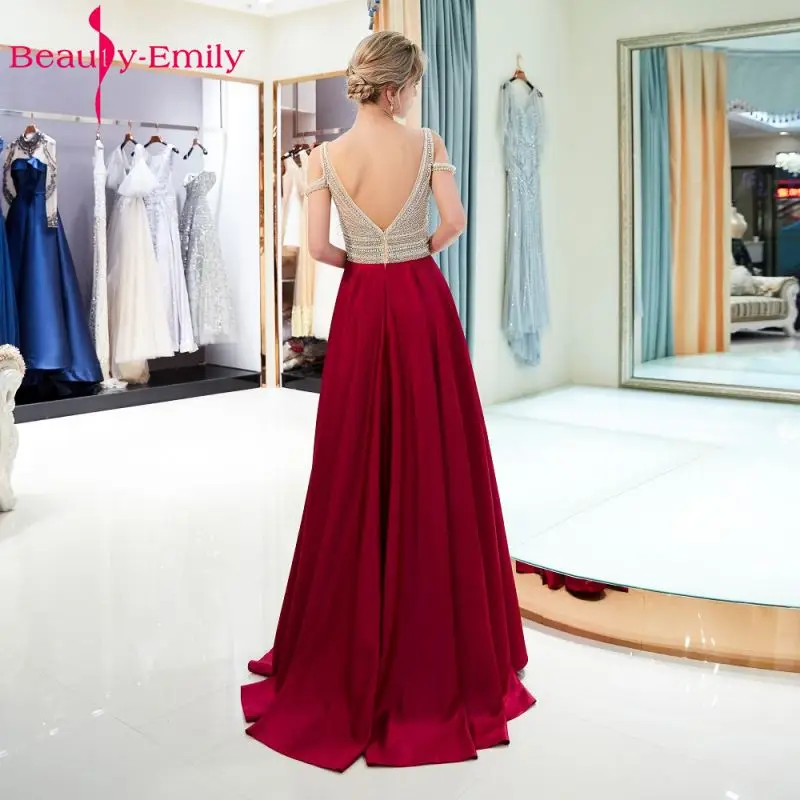 Beauty Emily Luxury Beading Chiffon Evening Dresses 2018 Long Formal Prom Dresses Plus Size Party Gowns vestido de novia Beauty Emily Luxury Beading Chiffon Evening Dresses 2018 Long Formal Prom Dresses Plus Size Party Gowns vestido de novia