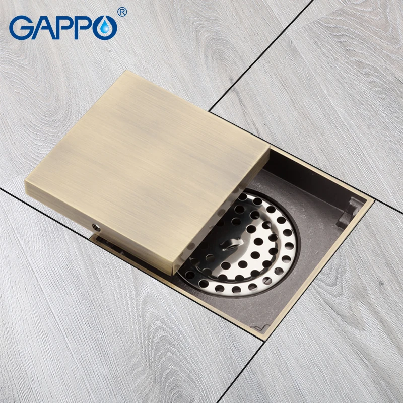 Gappo Floor drains high quality brass bathroom kitchen square deodorazation strainer | Обустройство дома