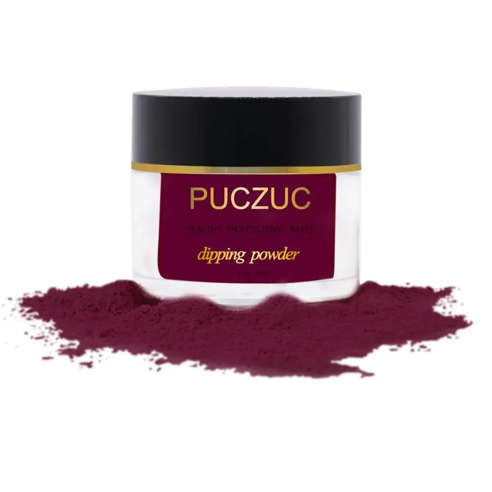 PUCZUC 1 OZ Full Set Dipping Powder Base Top Coat Kits DIY Dip Nail Powder Manicure Set Brush Saver Powder - Цвет: P012-1OZ