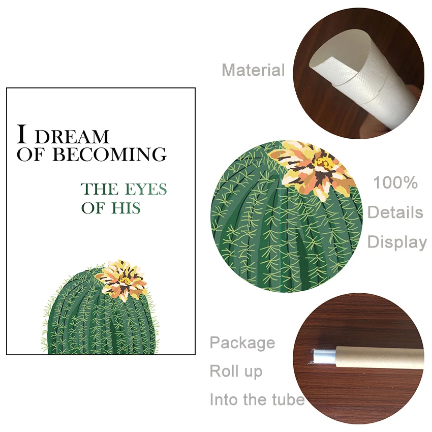TEMPEST Nordic Minimalism Cactus Wall Pictures Canvas Art Painting for Living Room Decor Motivational Quotes Posters And Prints
