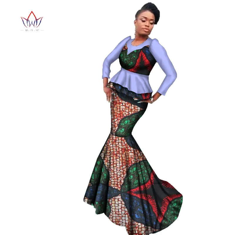 Autumn african dresses for women in african clothing wax Dashiki african Traditional Clothing cotton dress natural WY2350