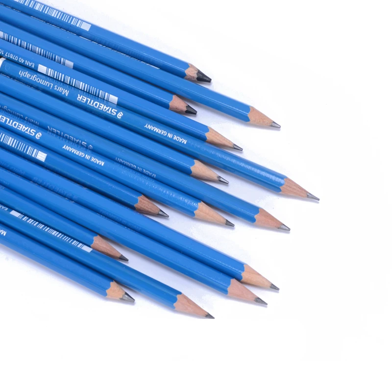 Germany Staedtler 100# Blue Rod Standard Pencil Professional Drawing Pencil Sketch  Pencil Mars Lumograph Pencil 12pcs/lot - Wooden Lead Pencils - AliExpress