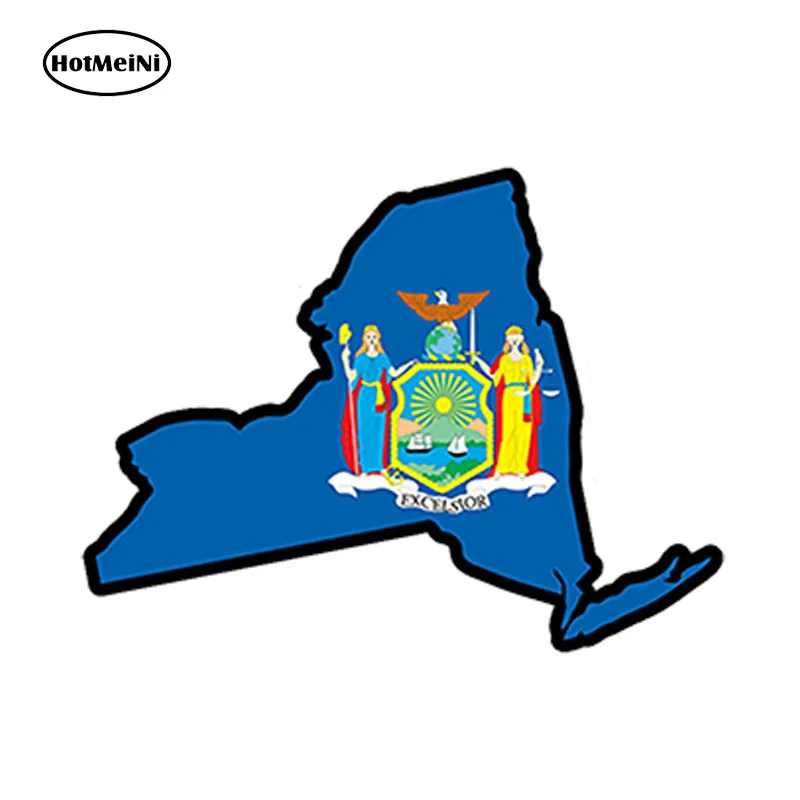 HotMeiNi 13cm x9.2cm Car Styling New York State Flag Map - Printed Vinyl Decal Sticker Ny Usa Waterproof Accessories Funny | Автомобили и