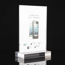 100x4x6 дюймов акриловый магнитный держатель для вывески с черной основой, настольный дисплей, подставка для меню, держатель для магазина, отеля и супермаркета