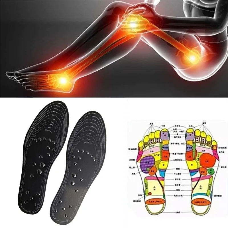 1 пара магнитной терапии стельки для обуви хлопок пена для похудения потеря ног Массажер колодки Массажная обувь для ног вставки терапия