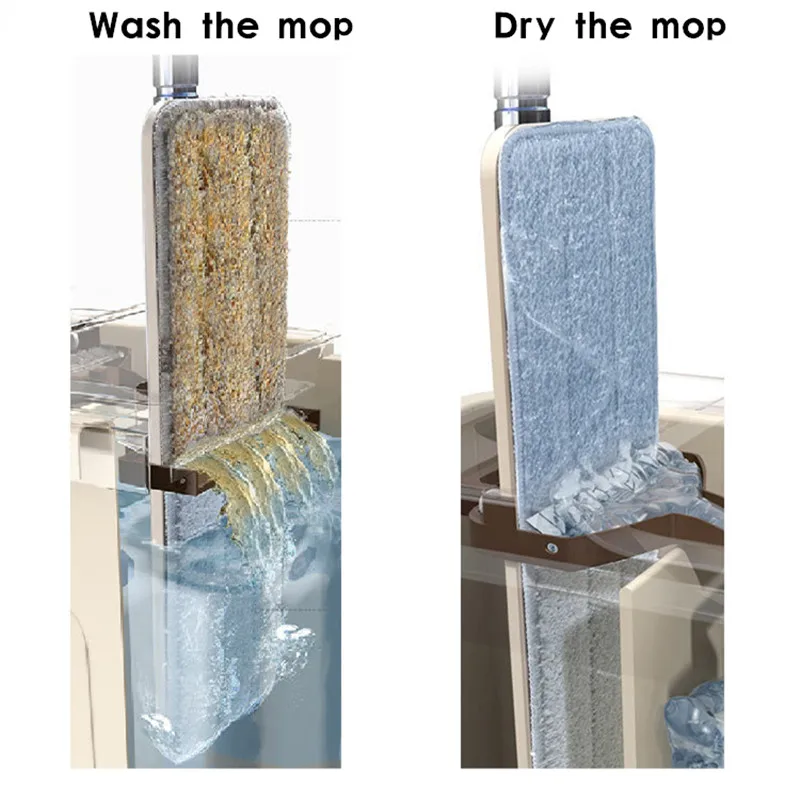 Ручная мойка ленивая швабра ведро волшебное чистящее средство самоотжимающаяся двухсторонняя Бытовая Чистящая автоматическая бесконтактная Швабра
