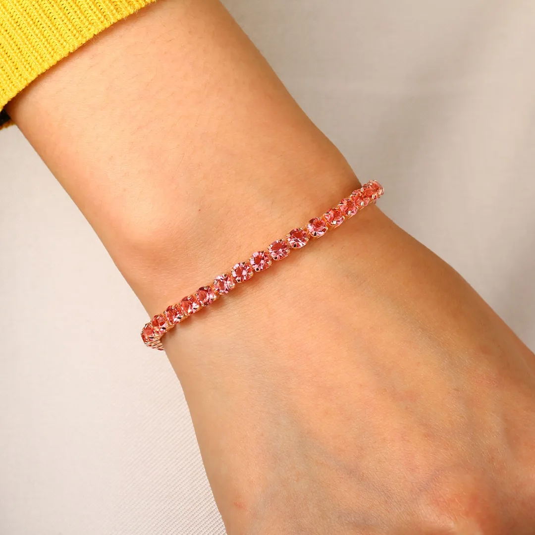 New Fashion Tennis Bracelet For Women Multicolor Cubic Zirconia Charm Bracelets & Bangles Femme Wedding Jewelry Crystal Bracelet