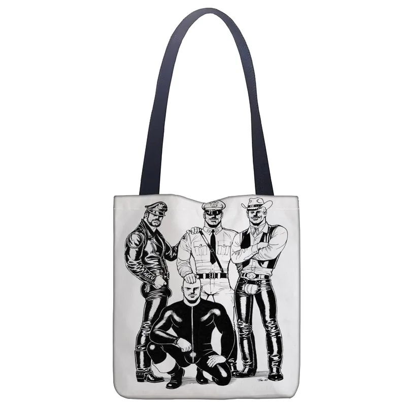 Сумка на плечо с принтом Tom of Finland на заказ, Холщовая Сумка-тоут, сумка для покупок и путешествий, сумка с логотипом на заказ
