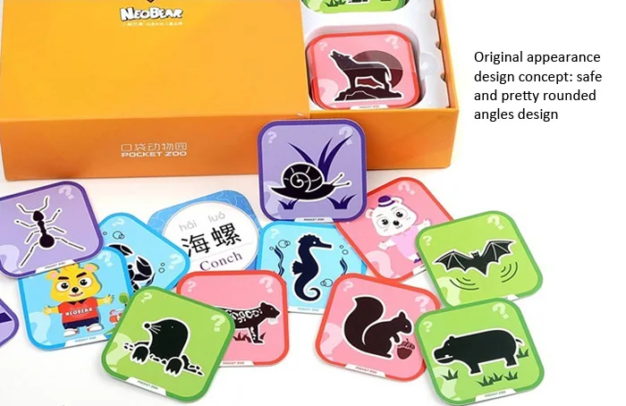 

New NEOBEAR Magic Pocket Zoo 3D Animal AR Stereo Cards Kids Early Education 96Pcs / Set Cartoon Intelligence Toys Hot Selling