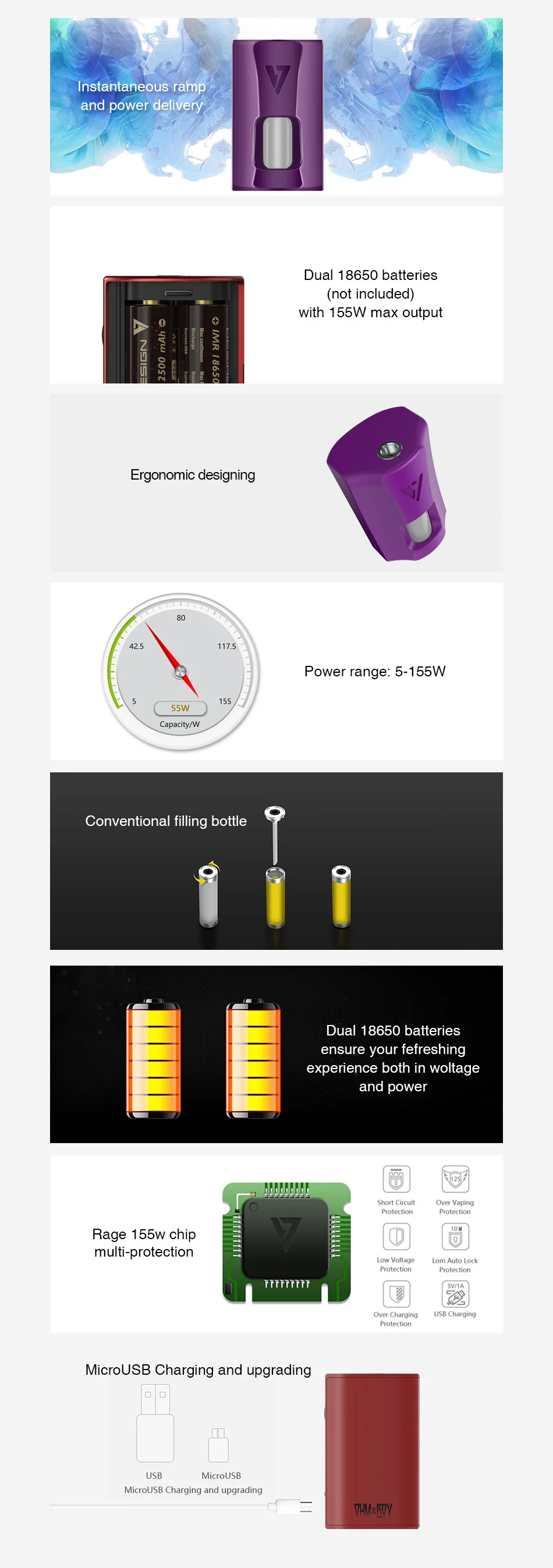 Desire Rage 155W TC Squonk MOD