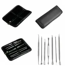 7 PCS Blackhead Pimple Blemish Comedone Acne Extractor Remover Tool Set Kit TF