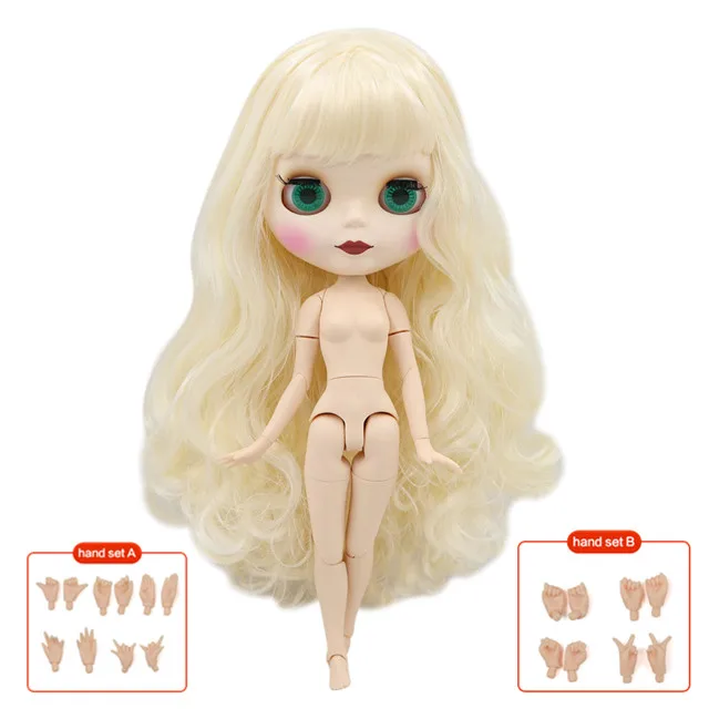 Ледяная фабрика blyth Кукла № BL340 30 см Индивидуальные обнаженные куклы с золотым соединением волос/нормальное тело для 1/6 BJD кукла для девочки подарок - Цвет: with hand A
