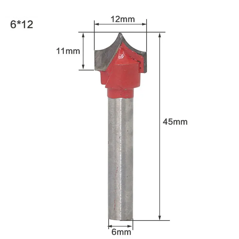 GJ360-612 1 шт., 6 мм хвостовик, инструменты с ЧПУ, твердосплавные круглые носовые биты, круглые концевые резаки, шейкер, фрезы, инструмент для деревообработки - Длина режущей кромки: GJ360-612