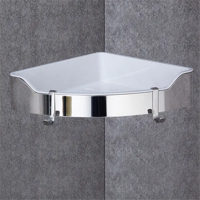 Corner Shelf Golden Stainless Steel + ABS Bathroom Shelves Chrome Wall