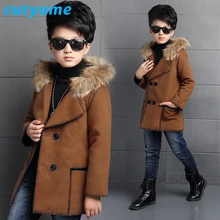 Teens Toddler Wool Dress Coat New Wool Coats For Kids Fashion Hooded Long Bomber Jacket for Baby Boys Children Outerwear Clothes