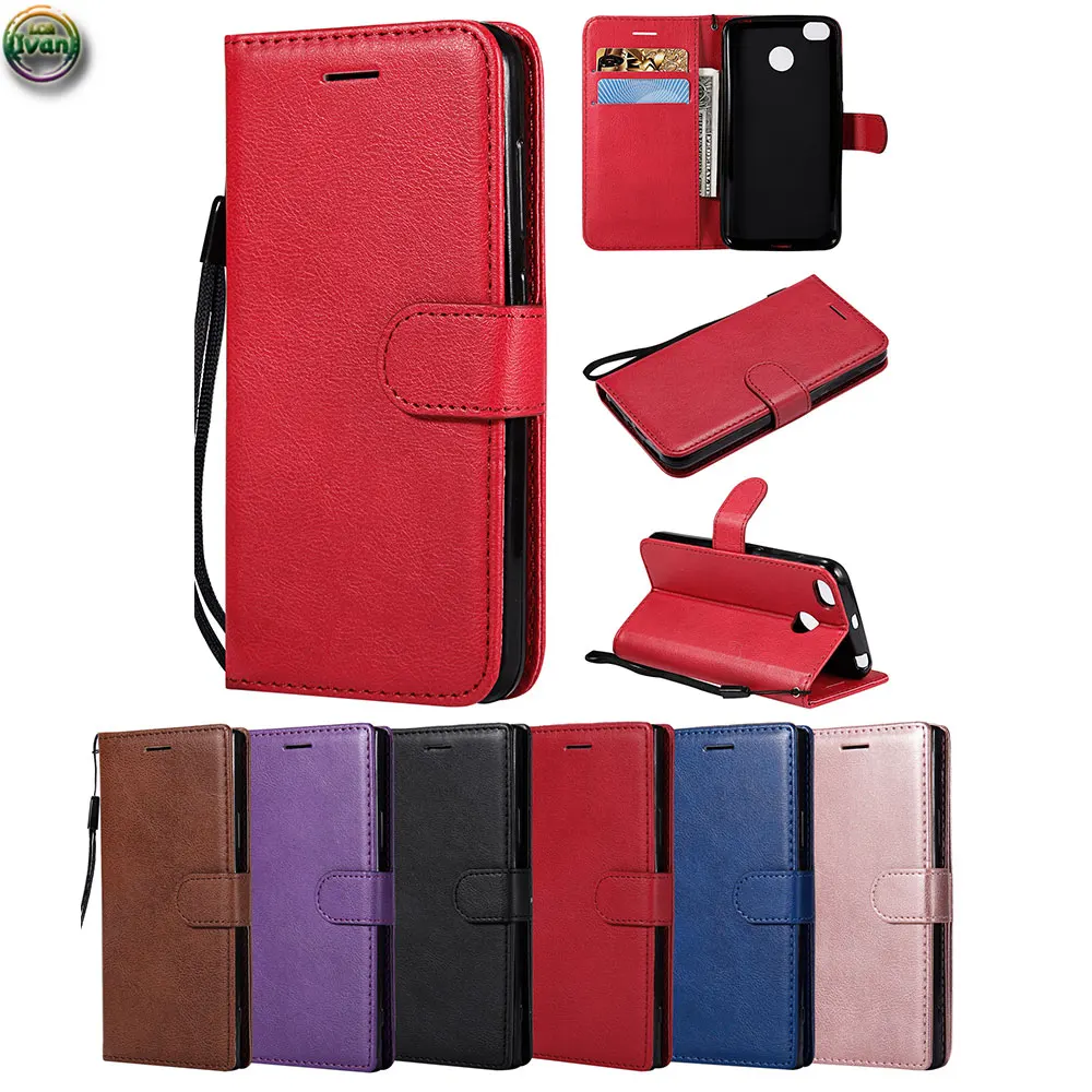 

Wallet Case For Xiaomi Redmi 4X 4 X X4 Soft TPU Leather Case Phone Cover For Redmi4X MAG138 Classic Solid Color Damping Bag