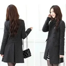 Зимний Женский Тренч, двубортный, тонкий, элегантный, средней длины, шерстяная верхняя одежда, недорогая одежда, Китай