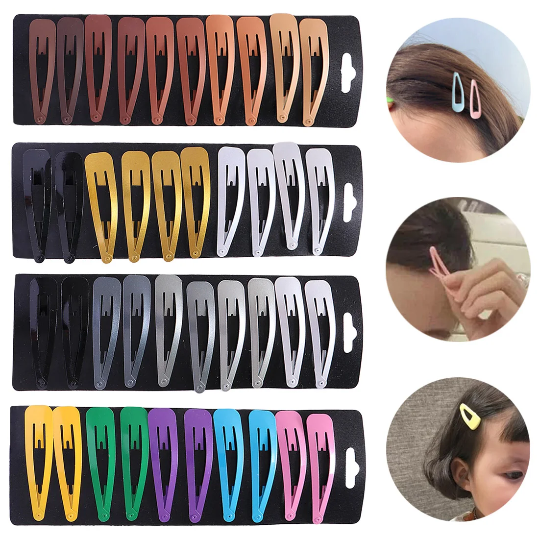 

10Pcs/Pack Rainbow Snap Hair Clips for Women BB Hairpins Barrettes Headbands Hairgrips Simple Hair Clip Styling Accessories