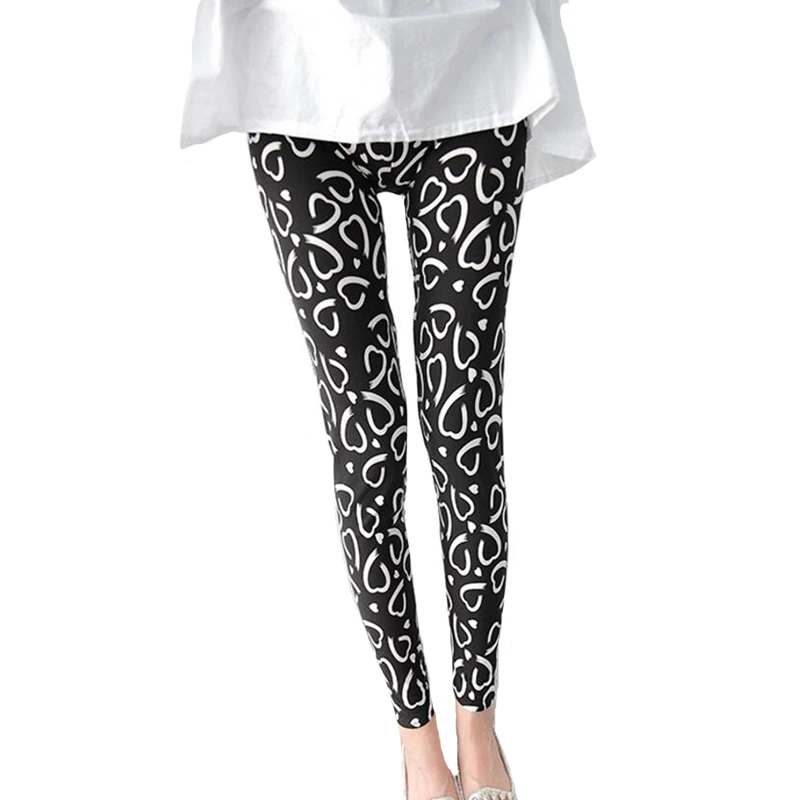 

NDUCJSI Printed Leggings Women Love Fitness Leggins Floral Sexy Pants Push Up Shiny Casual High Quality Letter Lipstick