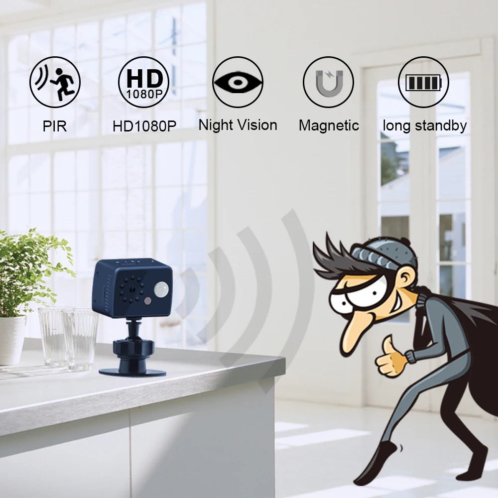

Mini Camera PIR Motion Detection Low Power Camera HD 1080P Sensor Night Vision Camcorder DVR Micro Sport DV Video small cam