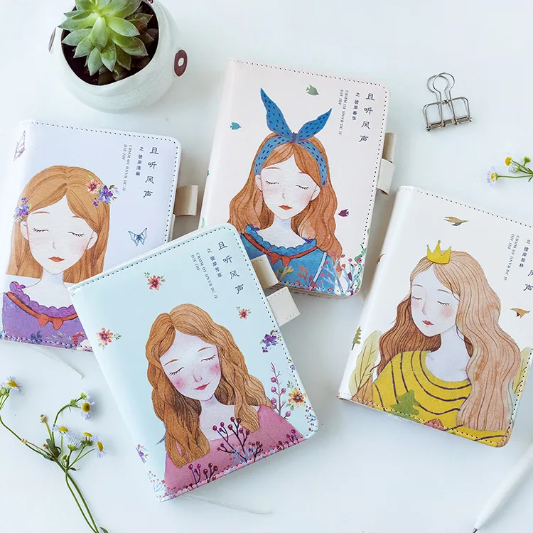 

1 pcs Paper Cover Planner Notebook listen to the wind Diary Book Exercise Composition Binding Note Notepad Gift Stationery