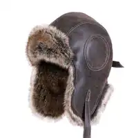 หนัง Faux ขนสัตว์ฤดูหนาว Warm Plush Earflap Bomber หมวกผู้ชายผู้หญิงรัสเซีย Trapper Aviator Trooper หมวกหิมะ