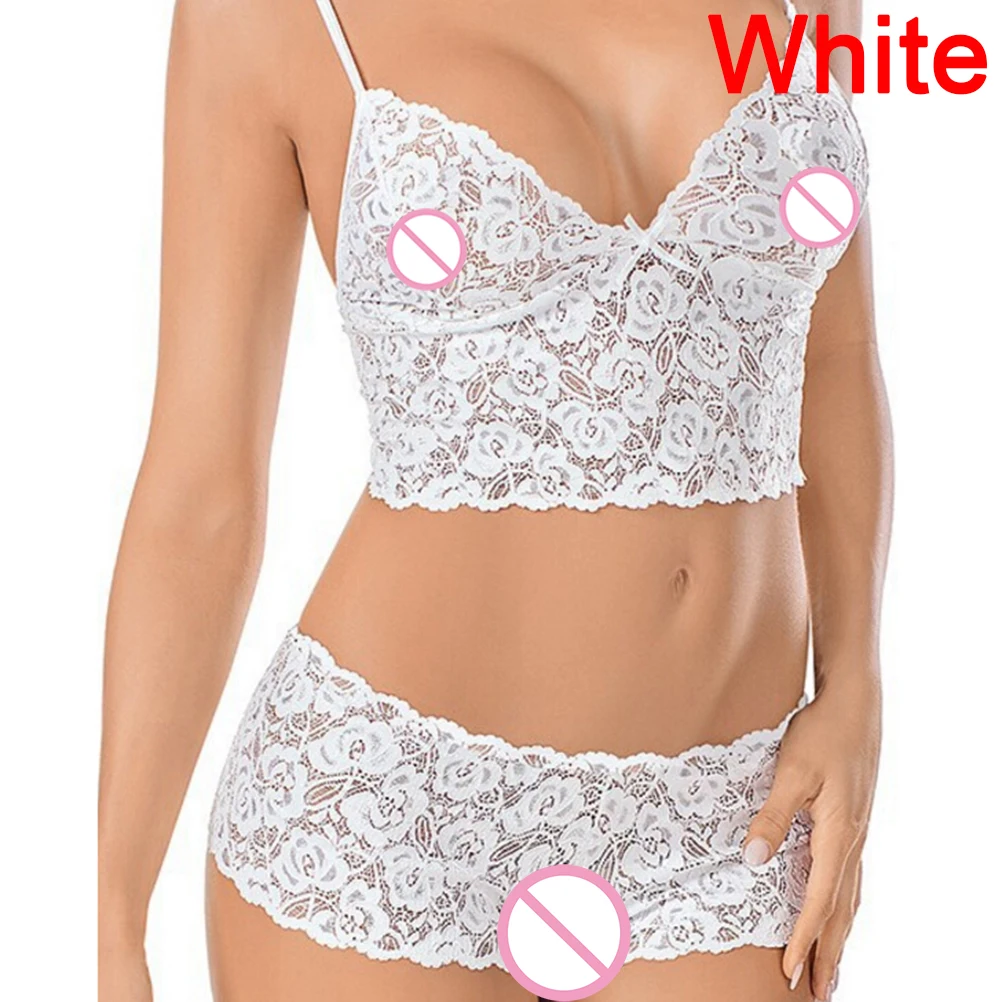 Сексуальное женское белье, эротические кружевные пижамы, экзотические обернутые груди, открытый бюстгальтер комплект нижнего белья, сексуальные костюмы горничной, сексуальная сорочка - Цвет: White