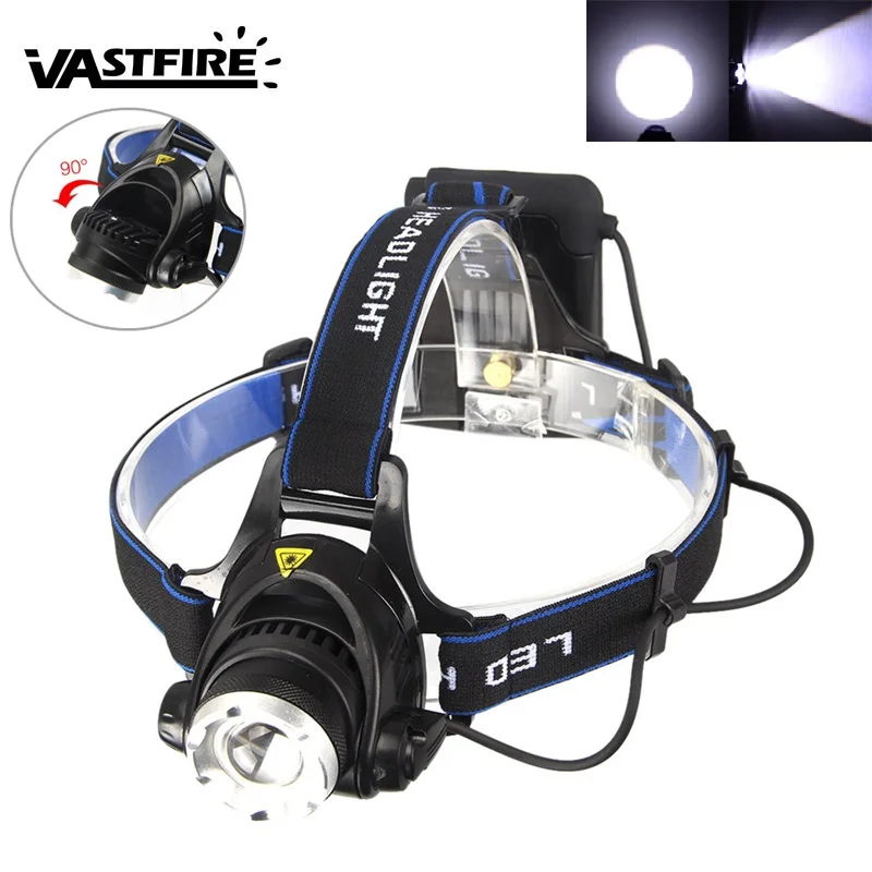 

3 Mode (High/Low/SOS) High Performance T6 white LED Headlamp Zoomable Waterproof Flashlight Headlight No battery and charger