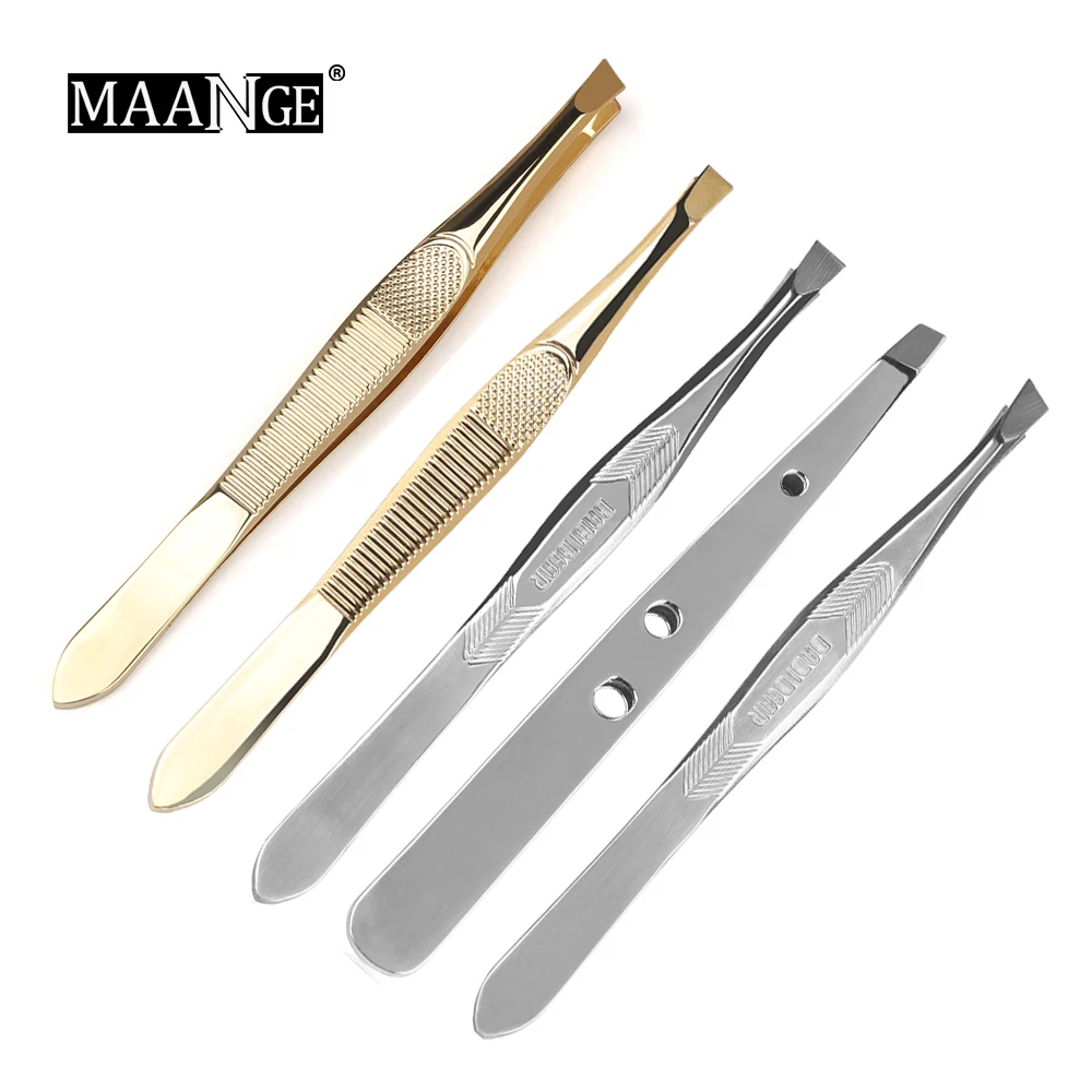

MAANGE Eyebrow Face Nose Hair Clip Tweezer Remover Silver Gold Stainless Steel Tweezers Tool Eyebrow Tweezers Eyes Cosmetic Tool