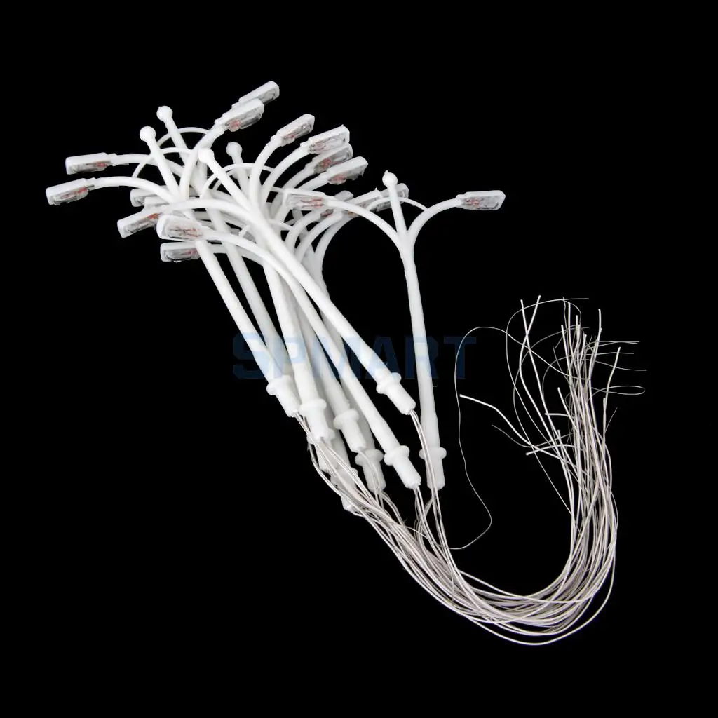 

10pcs White 2-Side Street Lamp Miniature Bonsai Garden Resin Decor