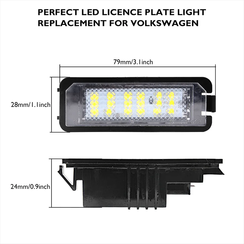 Светодиодный светильник номерного знака для гольфа 4 5 6 7 Polo Passat Phaeton Plug and Play 12 V автомобильный номерной знак свет автомобиль модифицированный Стайлинг