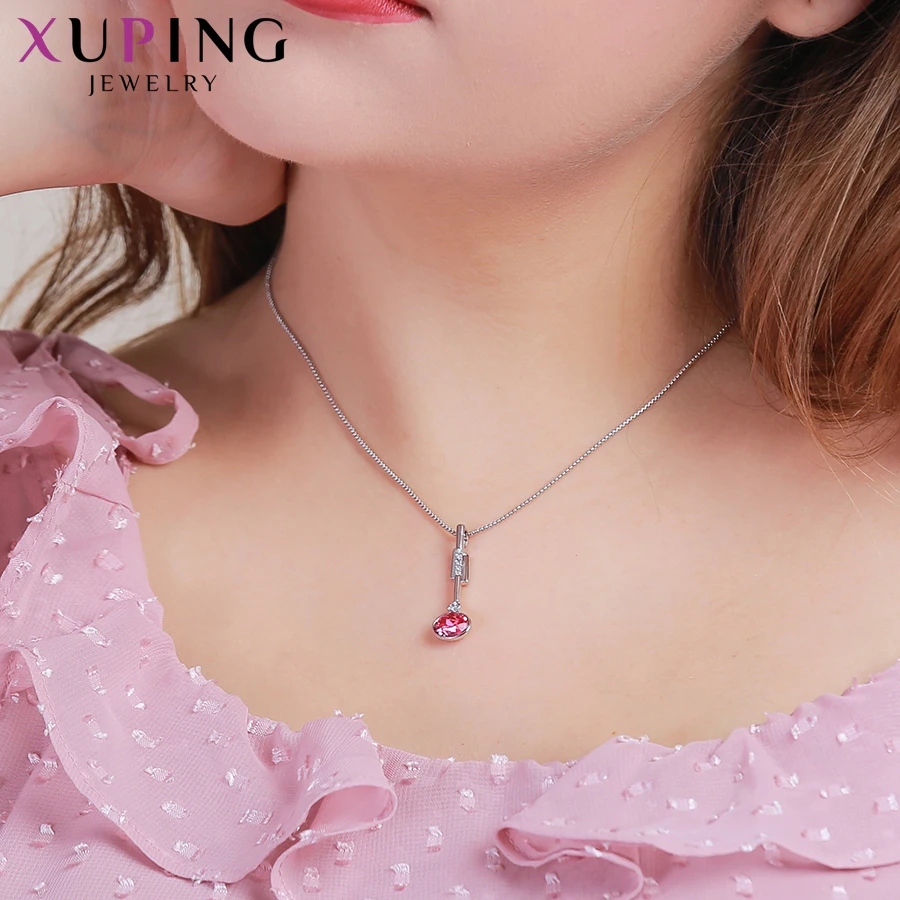 

Xuping Fashion Simple Modern Necklaces for Women Crystals from Swarovski Romantic Popular Design Jewelry Party Gifts S157-40385
