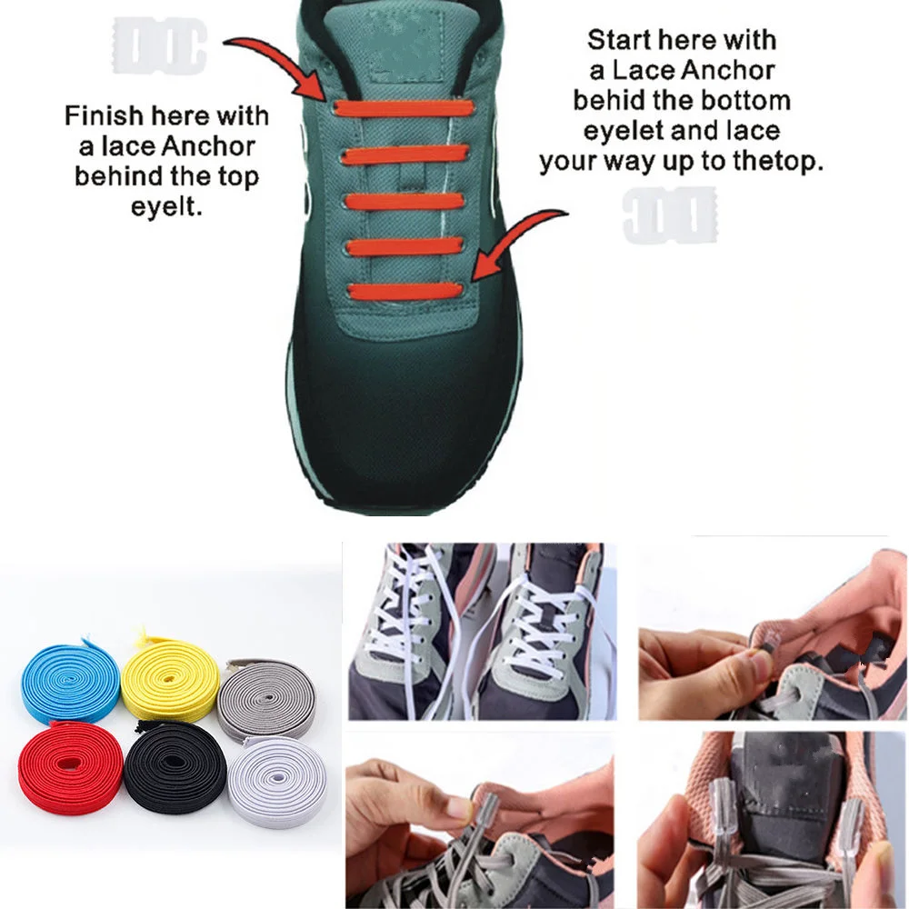 Эластичный без галстука шнурки спортивные тренер кроссовки спортивные Sneaks шнурки DIY легкой обуви веревка строка для Для мужчин Для женщин