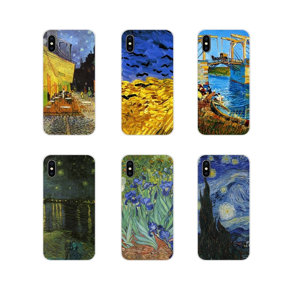 

Soft Transparent Bag Case For Xiaomi Redmi Note 6A MI8 Pro S2 A2 Lite Se MIx 1 Max 2 3 For Oneplus 3 6T Van Gogh Pattern Painted