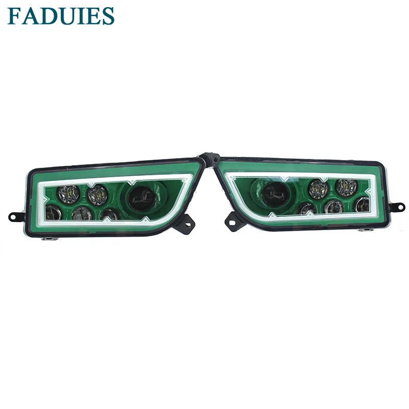 FADUIES ATV Polaris General 1000 Led Headlighs , Polaris RZR XP1000  Turbo Full Halo Angel Eyes LED Replacement Headlight Kit (3)