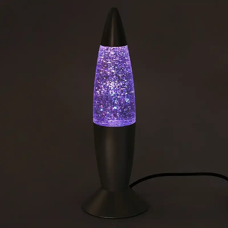 3D Rocket Multi Color Changing Lava Lamp Novelty Lamp RGB LED Glitter