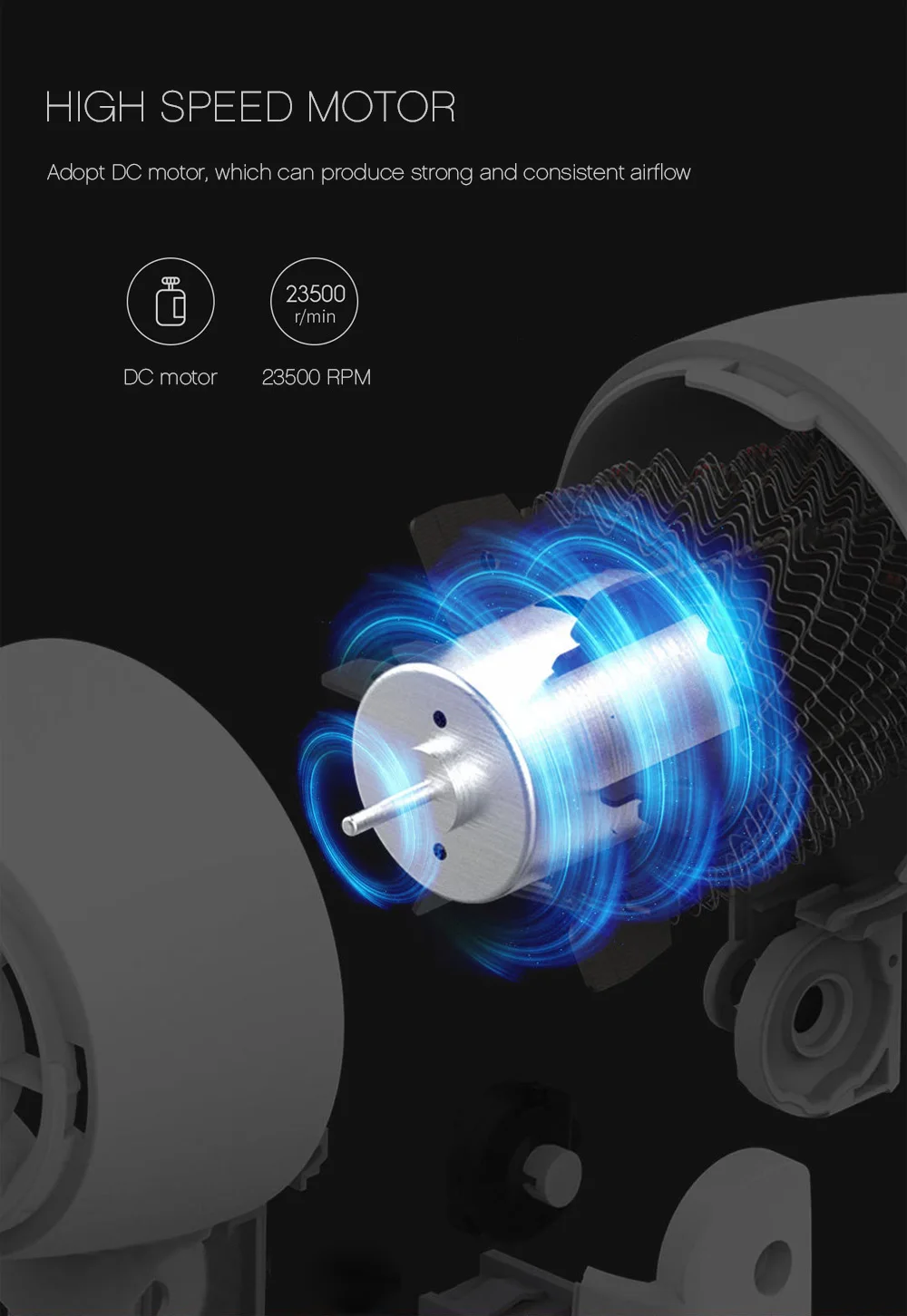 Xiaomi Yueli Mini 1200W Folding Handle Hair Dryer Dual Votage for Home / Travel