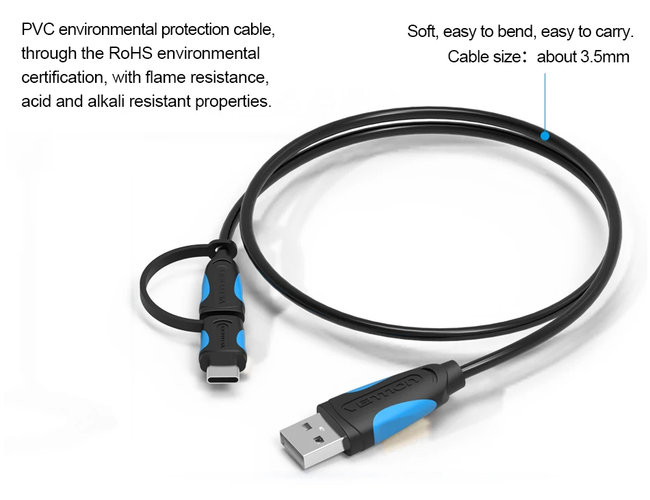 Кабель Micro USB для Samsung S9 Plus 2 в 1 кабель Type C быстрой зарядки и передачи данных Xiaomi