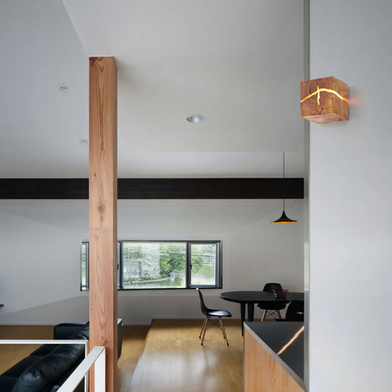 Riss Holz Wand Lampe LED Schlafzimmer Nacht Lampe