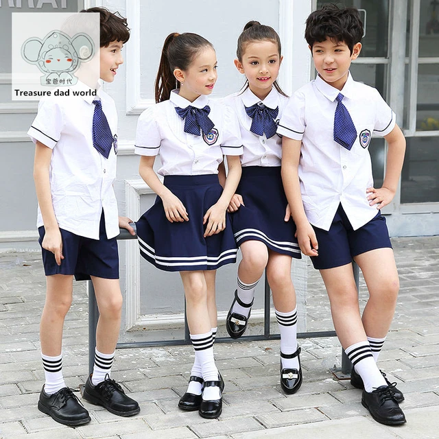 2017 New Children School baby girls boys formal sleeve school uniform ...